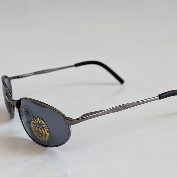 NWT Vintage 90's Mid Rectangle Metal Sport Sunglasses (D. Gunmetal) - Picture 3 of 5